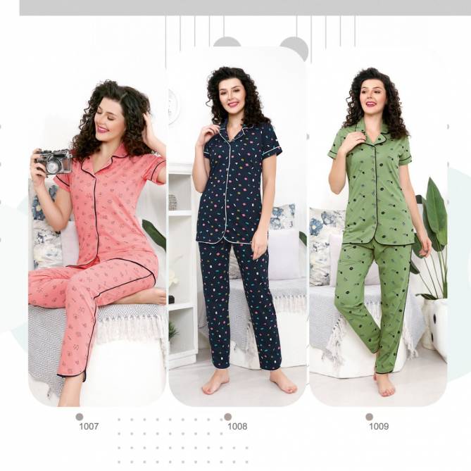 Wooglee Night Out 2 daily Wear Printed Hosiery Cotton Night Suits Collection